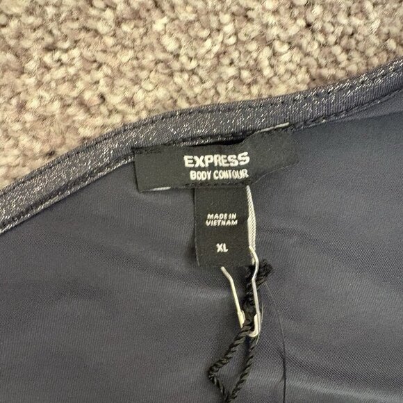 Express Women's Body Contour Bodysuit Size XL Shine One Shoulder Long Sleeve NWT - Picture 5 of 16